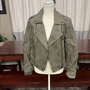 Bar III Sage Faux Leather Moto Jacket